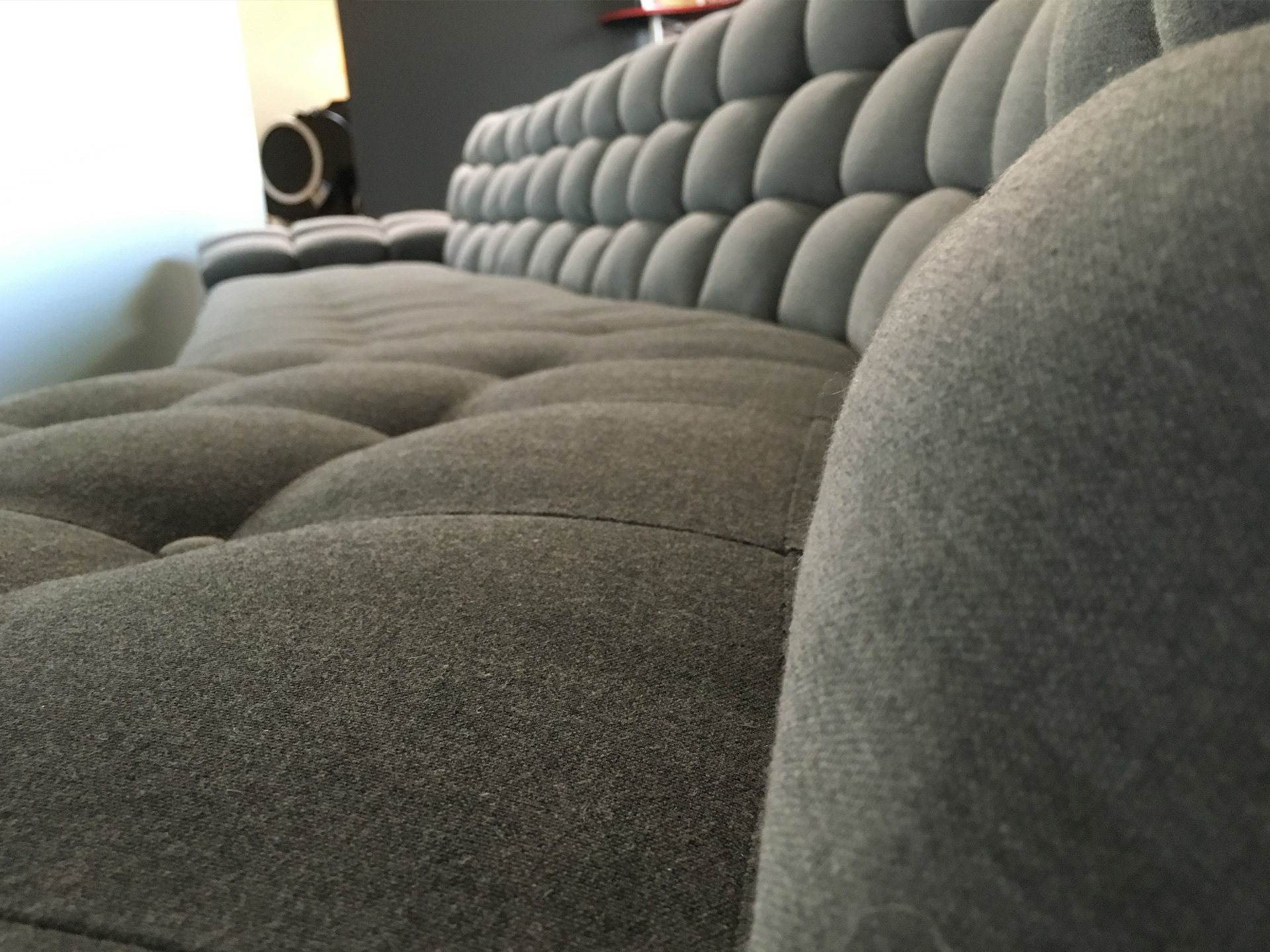 Close up detail of Couch Lounger cushion tuft