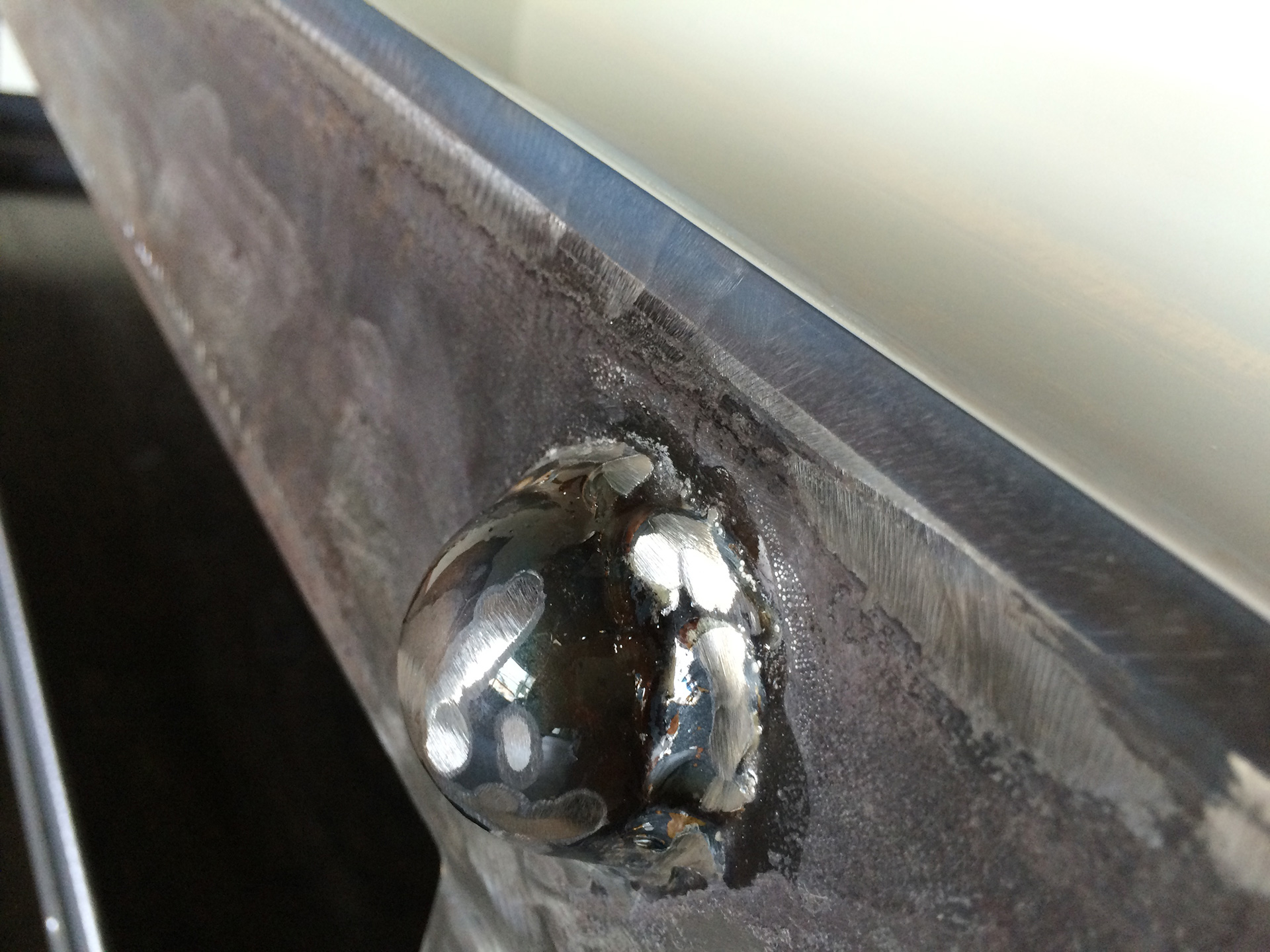 Detail of steel on Kitchen Island and Bar